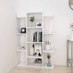 Berkfield Home Book Cabinet White 86x25.5x140 cm Engineered Wood - thumbnail 3
