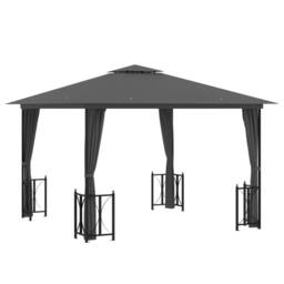 Berkfield Home Gazebo with Sidewalls&Double Roofs 3x3 m Anthracite in Charcoal