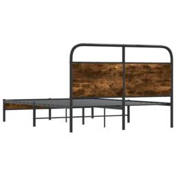 Berkfield Home Elegant Bed Frame Without Mattress 120x190 cm Smoked Oak Engineer in Brown - thumbnail 7