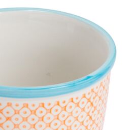 Nicola Spring Hand-Printed Plant Pots - 14cm - Pack of 6 in Orange - thumbnail 7