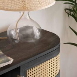 Birlea Rattan Console Table Sark Hall Table Dressing Table in Black - thumbnail 6
