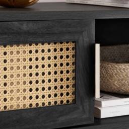 Birlea Rattan Console Table Sark Hall Table Dressing Table in Black - thumbnail 3