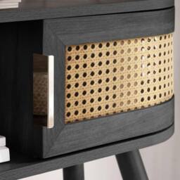 Birlea Rattan Console Table Sark Hall Table Dressing Table in Black - thumbnail 4
