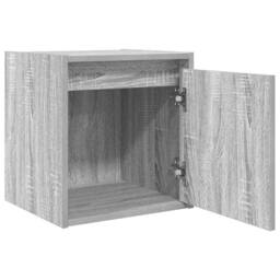 Berkfield Home Durable Wall-Mounted Bedside Cabinet Grey Sonoma 38x34x40 cm - Size: 38 x 34 x 40 cm - thumbnail 5
