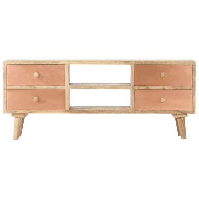 Berkfield Home TV Cabinet 110x30x45 cm Solid Mango Wood in Brown - Size: 110 x 30 x 45 cm - image 1