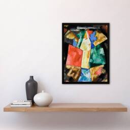 Artery8 Blue Yellow & Green Abstraction Hartley Framed Wall Art Print - Size: A4 - thumbnail 2