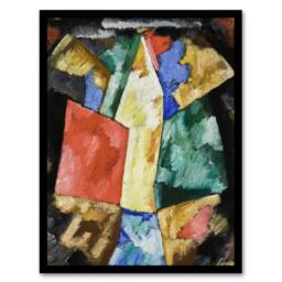 Artery8 Blue Yellow & Green Abstraction Hartley Framed Wall Art Print - Size: A4 - thumbnail 1
