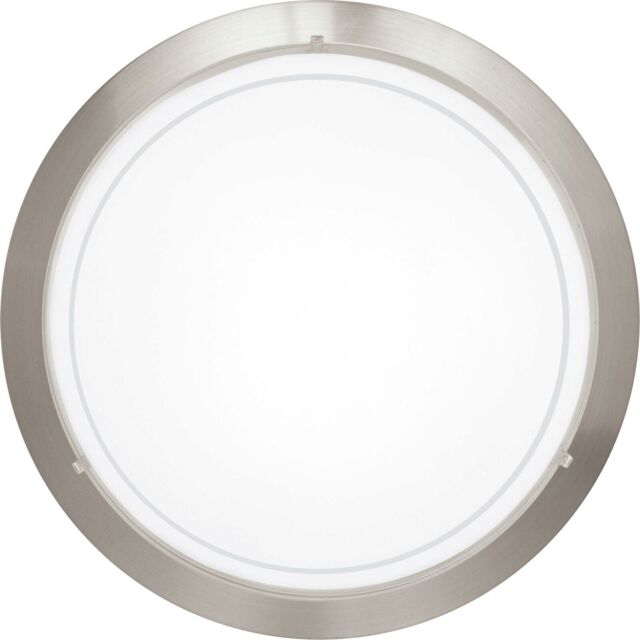 Loops Wall Flush Ceiling Light Satin Nickel White Clear Glass Painted Bulb E27 1x60W in Metallics - image 1