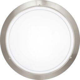 Loops Wall Flush Ceiling Light Satin Nickel White Clear Glass Painted Bulb E27 1x60W in Metallics