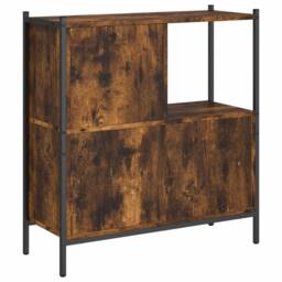 Berkfield Home Decorative Bookcase Smoked Oak 72x28x77.5 cm Engineered Wood in Brown - thumbnail 7