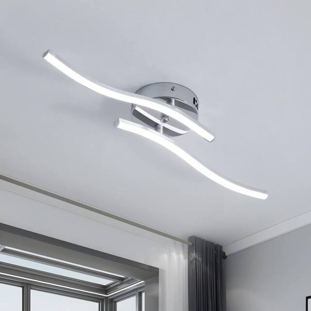 Pheashine Silver LED Ceiling Light, 14W 6500K Cool White, Flush Mount Fixture - image 1