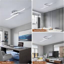 Pheashine Silver LED Ceiling Light, 14W 6500K Cool White, Flush Mount Fixture - thumbnail 6