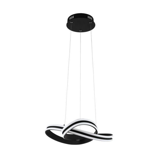 Loops Pendant Light Colour Black Shade White Plastic Bulb LED 2x18W Included - image 1
