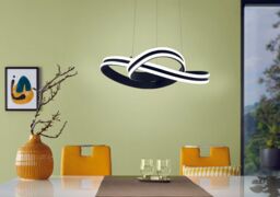 Loops Pendant Light Colour Black Shade White Plastic Bulb LED 2x18W Included - thumbnail 3