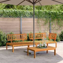 Berkfield Home Beautiful 3 Piece Garden Pallet Sofa Set Solid Wood Acacia in Brown - thumbnail 2