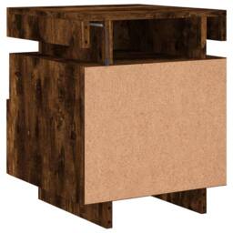 Berkfield Home Decorative Bedside Cabinet with LED Lights Smoked Oak 40x39x48.5 cm in Brown - thumbnail 9