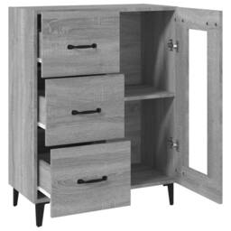 Berkfield Home Sideboard Grey Sonoma 69.5x34x90 cm Engineered Wood - thumbnail 8