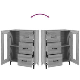 Berkfield Home Sideboard Grey Sonoma 69.5x34x90 cm Engineered Wood - thumbnail 9