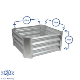 Harbour Housewares Raised Garden Beds - 2x Square Bottomless Galvanised Steel Planter 60 x 60cm in Green - Size: 60 x 60 cm - thumbnail 3