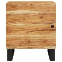 Berkfield Home Bedside Cabinet 40x33x46 cm Solid Wood Acacia in Black - Size: 40 x 33 x 46 cm - thumbnail 3