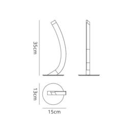 Netlighting On Table Lamp Left 5W LED 3000K 500lm Polished Chrome Frosted Acrylic in Grey - thumbnail 2
