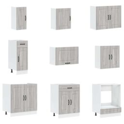 Berkfield Home 14 Piece Kitchen Cabinet Set Kalmar Grey Sonoma Engineered Wood - thumbnail 4