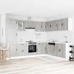 Berkfield Home 14 Piece Kitchen Cabinet Set Kalmar Grey Sonoma Engineered Wood - thumbnail 3