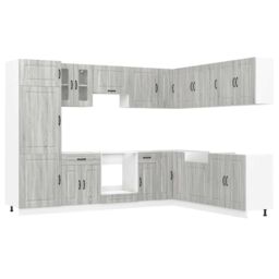 Berkfield Home 14 Piece Kitchen Cabinet Set Kalmar Grey Sonoma Engineered Wood - thumbnail 2