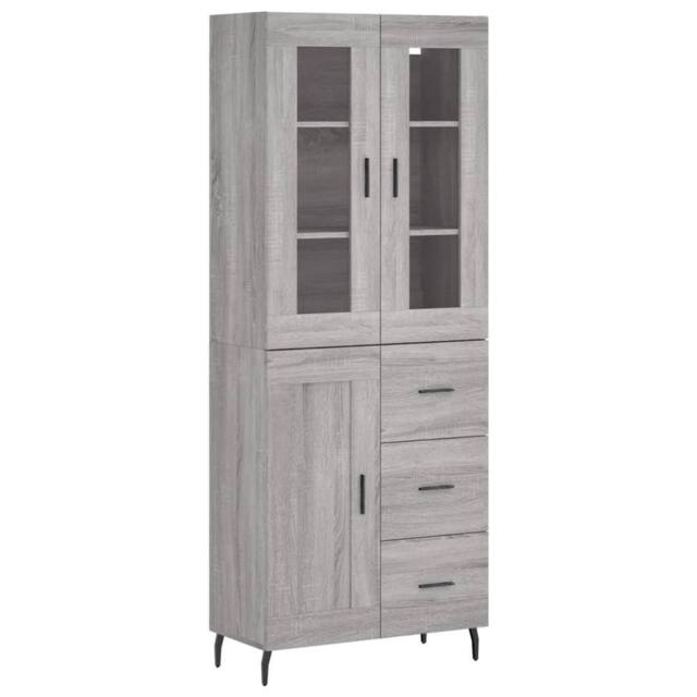 Berkfield Home Highboard Grey Sonoma 69.5x34x180 cm Engineered Wood - image 1