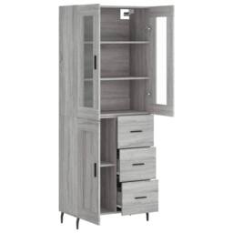 Berkfield Home Highboard Grey Sonoma 69.5x34x180 cm Engineered Wood - thumbnail 4
