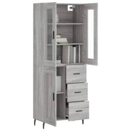 Berkfield Home Highboard Grey Sonoma 69.5x34x180 cm Engineered Wood - thumbnail 3