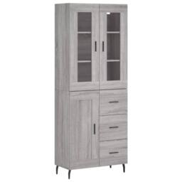 Berkfield Home Highboard Grey Sonoma 69.5x34x180 cm Engineered Wood
