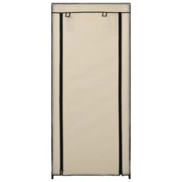 Berkfield Home Shoe Cabinet with Cover Cream 58x28x106 cm Fabric in Beige - Size: 58 x 28 x 106 cm - thumbnail 3