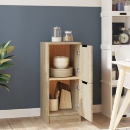 Berkfield Home Sideboard Sonoma Oak 30x30x70 cm Engineered Wood in Brown - Size: 30 x 30 x 70 cm - thumbnail 3