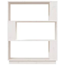 Berkfield Home Beautiful Book Cabinet/Room Divider White 80x25x101 cm Solid Wood Pine - Size: 80 x 25 x 101 cm - thumbnail 5