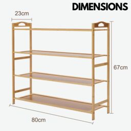 Rafaelo Mobilia 4 Tier Bamboo Shoe Rack in Natural - thumbnail 6