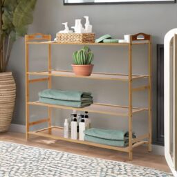 Rafaelo Mobilia 4 Tier Bamboo Shoe Rack in Natural - thumbnail 4