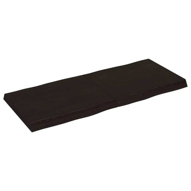 Berkfield Home Table Top Dark Grey 120x50x(2-6) cm Treated Solid Wood Live Edge in Dark Brown - image 1