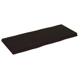 Berkfield Home Table Top Dark Grey 120x50x(2-6) cm Treated Solid Wood Live Edge in Dark Brown - thumbnail 1