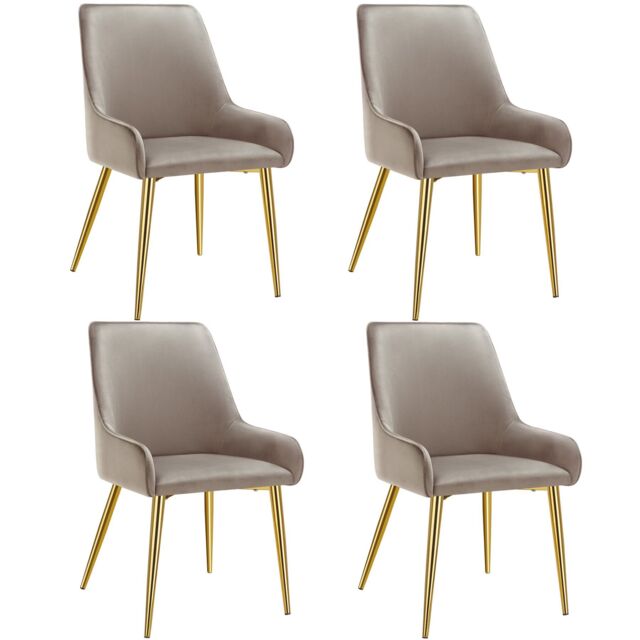 tectake Dining Chair Avane Set Of 2 - Taupe - Size: 2 Pack - image 1