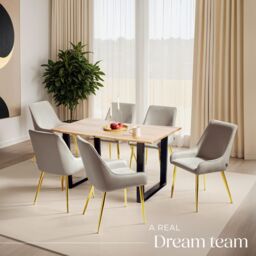 tectake Dining Chair Avane Set Of 2 - Taupe - Size: 2 Pack - thumbnail 8