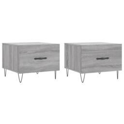 Berkfield Home Coffee Tables 2 pcs Grey Sonoma 50x50x40 cm Engineered Wood - Size: 50 x 50 x 40 cm - thumbnail 1