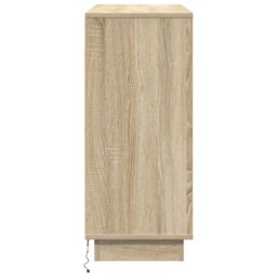 Berkfield Home LED Sideboard in Sonoma Oak - 90x32x75 cm - Engineered Wood in Beige - Size: 90 x 32 x 75 cm - thumbnail 8