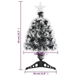 Berkfield Home Pre-lit Christmas Tree Green & White 64 cm Fibre Optic - thumbnail 8