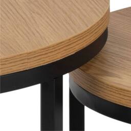 Wyld Haus Odense Nesting Tables Wild Oak Effect Black Steel Legs in Natural - thumbnail 8