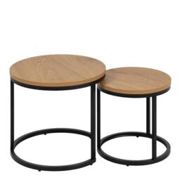 Wyld Haus Odense Nesting Tables Wild Oak Effect Black Steel Legs in Natural - thumbnail 6