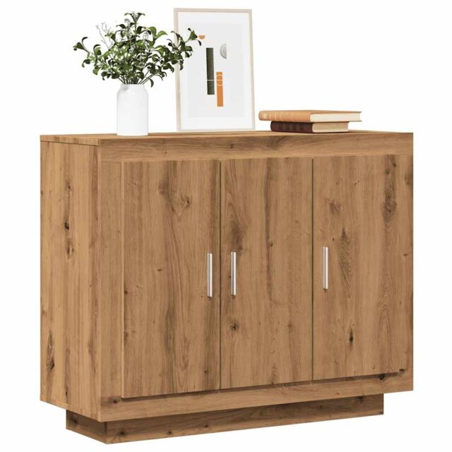 Berkfield Home Sideboard Artisan Oak 92x35x75 cm Engineered Wood in Brown - Size: 92 x 35 x 75 cm - image 1