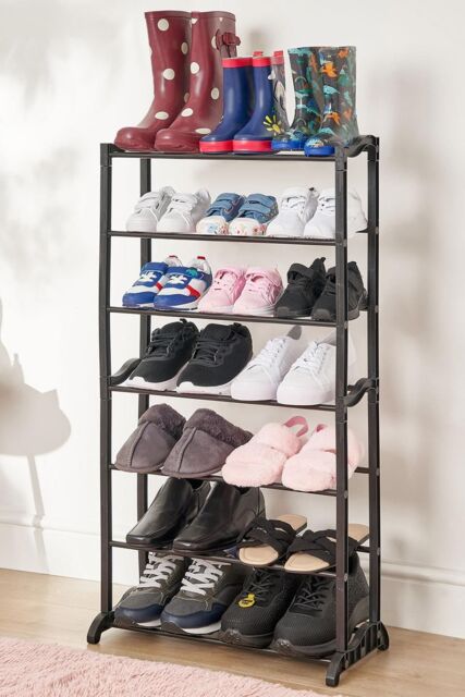 OHS Multi Level Shoe Storage Home Space Organiser Shelving Rack in Black - image 1
