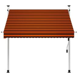 Berkfield Home Manual Retractable Awning 200 cm Orange & Brown - thumbnail 3