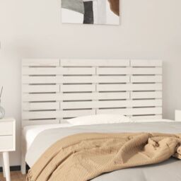 Berkfield Home Wall Headboard White 146x3x63 cm Solid Wood Pine - Size: 146 x 3 x 63 cm - thumbnail 1